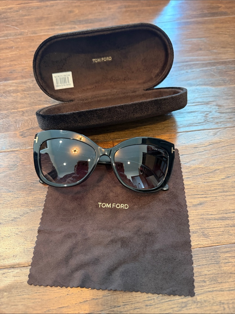 Tom Ford Black Alistair Women's Cat-Eye Sunglasses with Dark Lenses